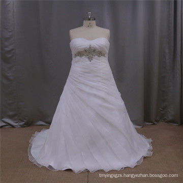 Organza Beading A Line Plus Size Wedding Dress